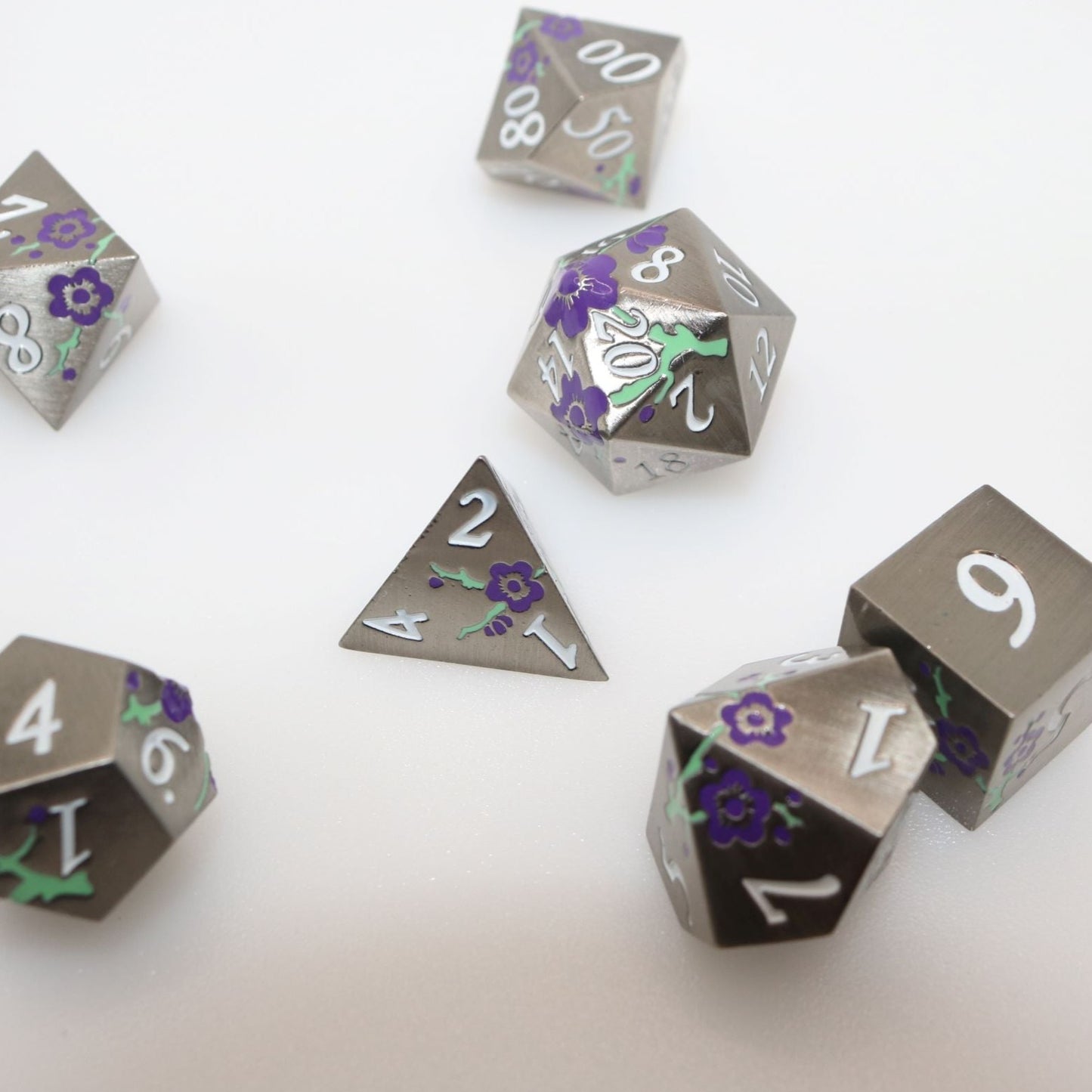 Violet Bloom Dice (set of 7)