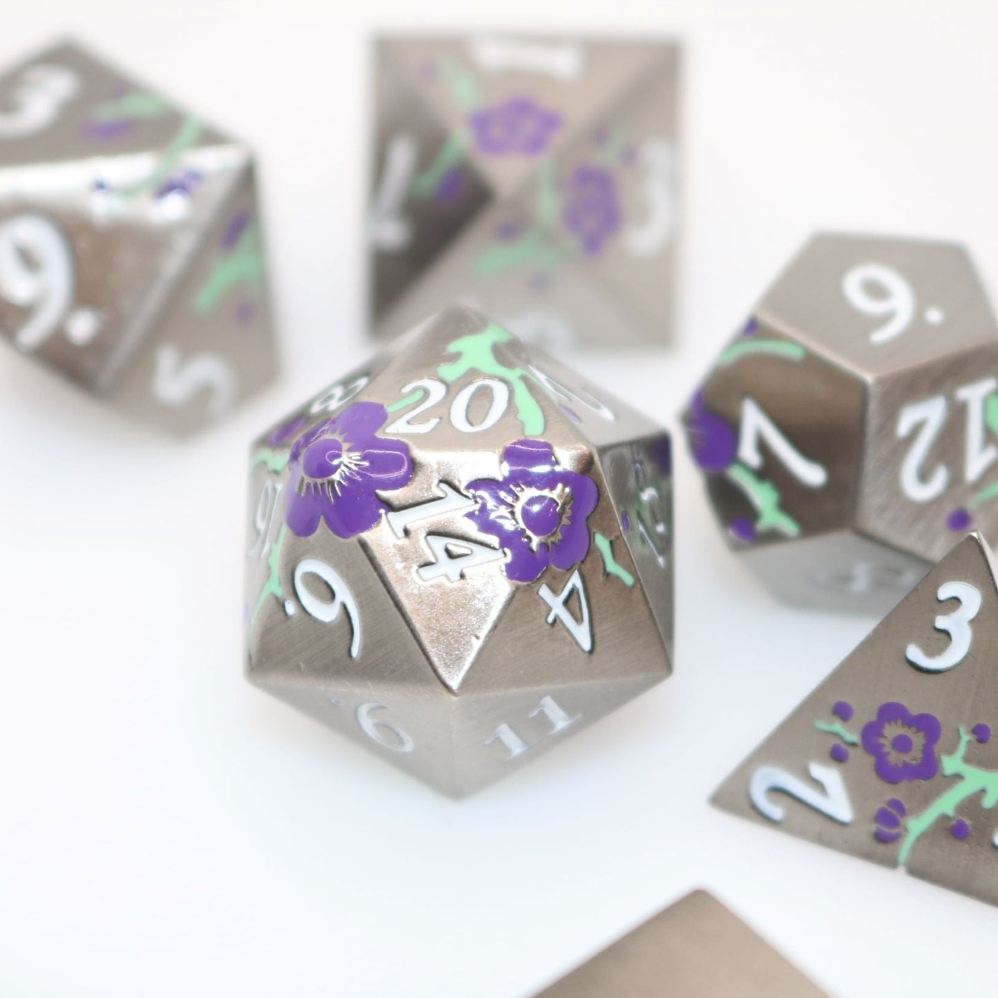 Violet Bloom Dice (set of 7)