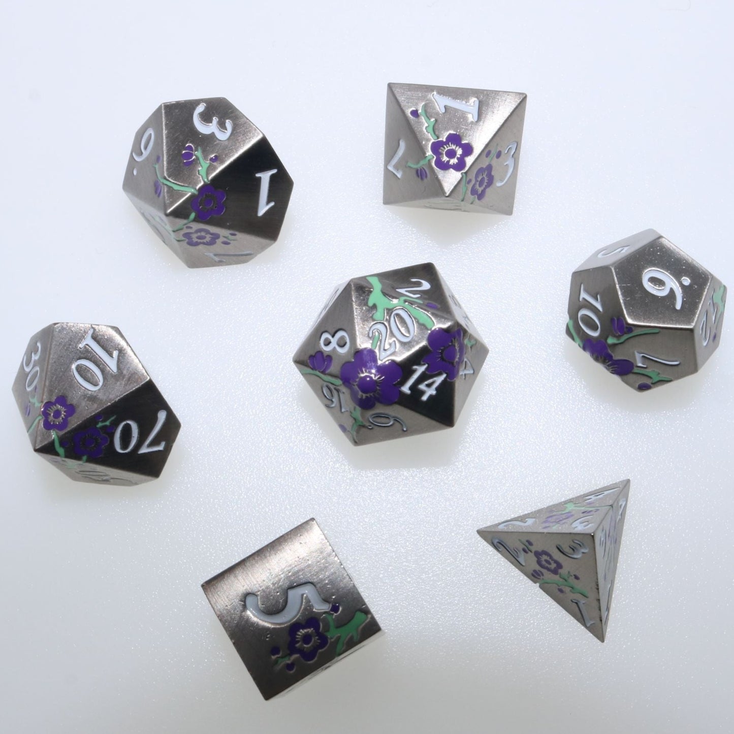 Violet Bloom Dice (set of 7)