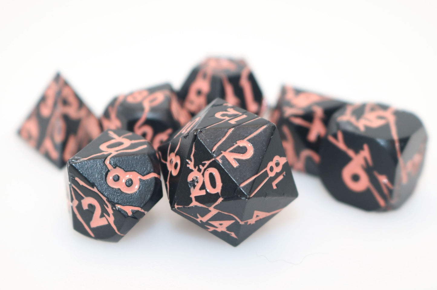 Corrupted Ebony Dice (set of 7)