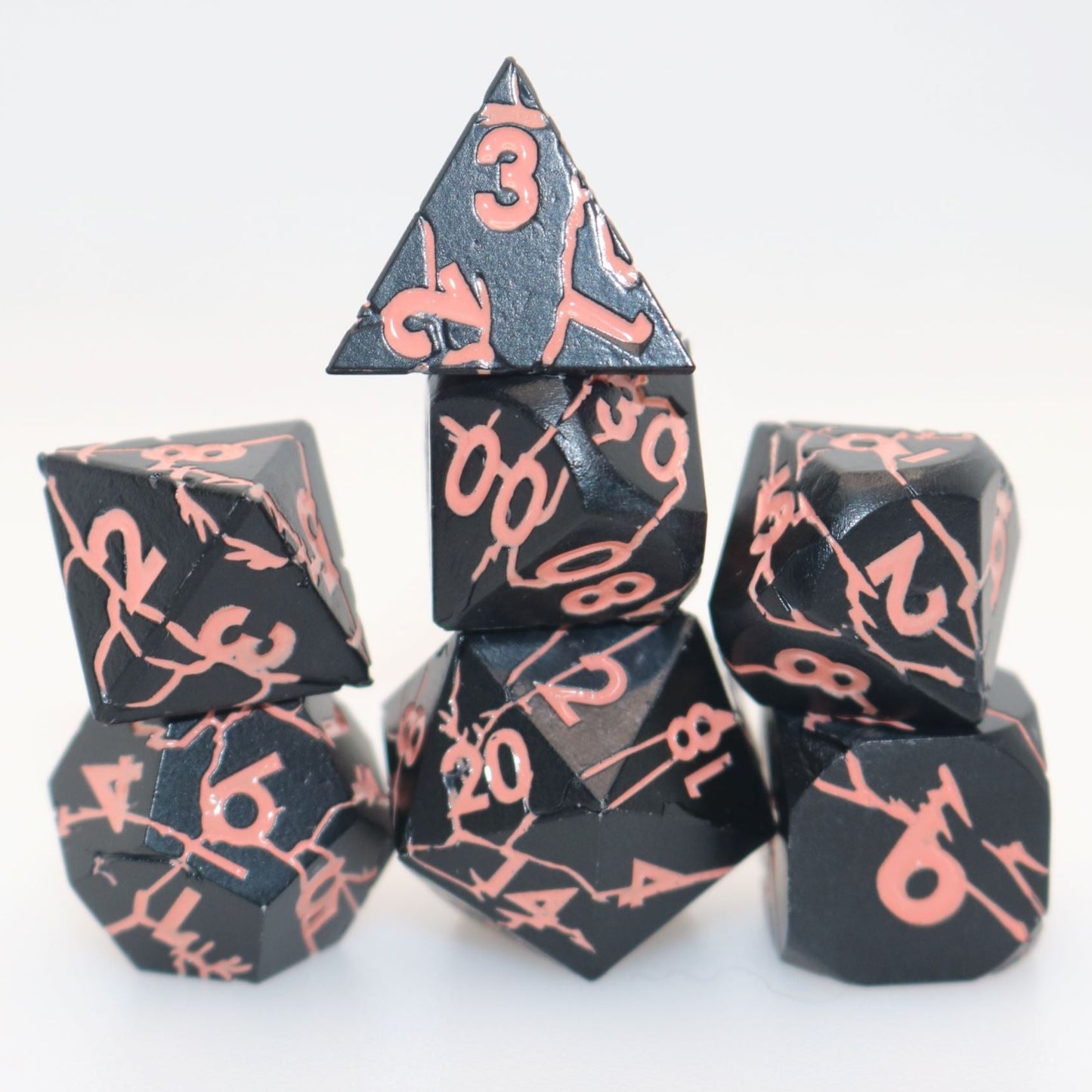 Corrupted Ebony Dice (set of 7)