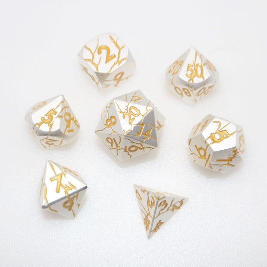 Molten gold dice set