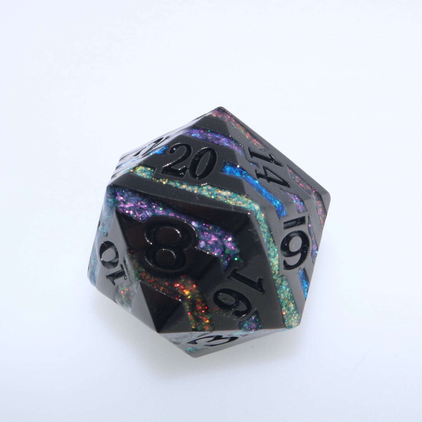 Oversized Moonstone d20 Dice