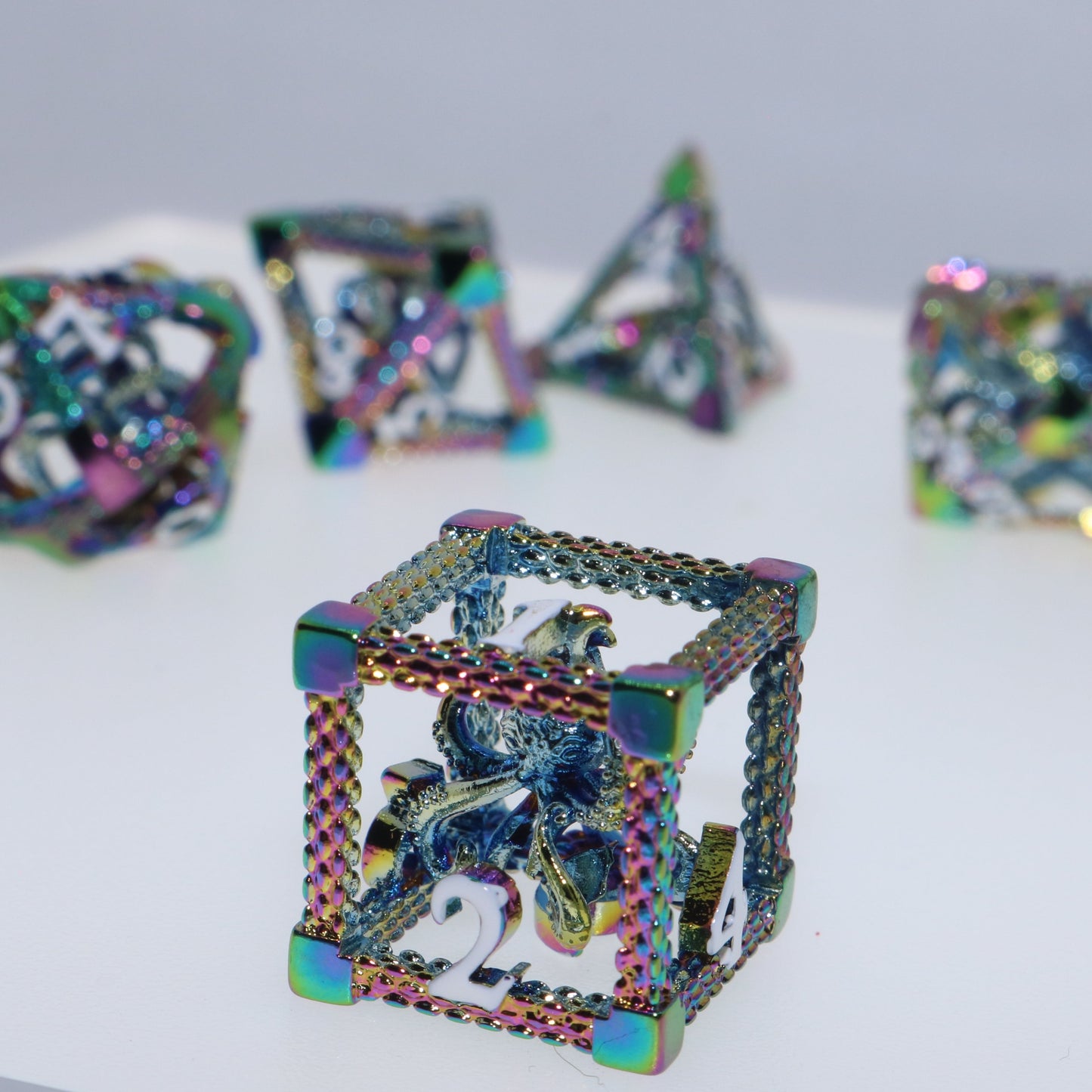 Hollow Octopus Figure Dice (set of 7)