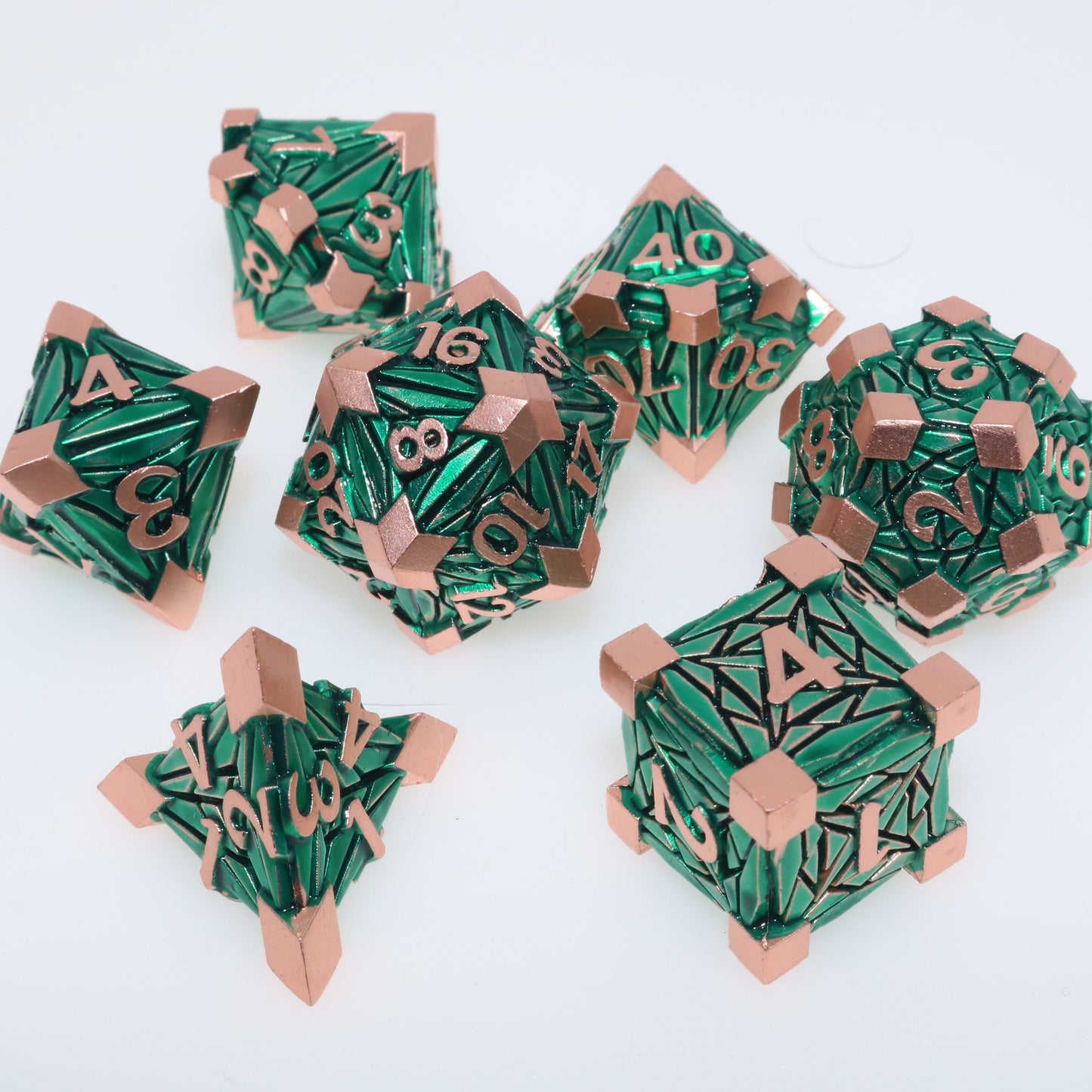 Wyrmscale Dice - Green and Gold (set of 7)