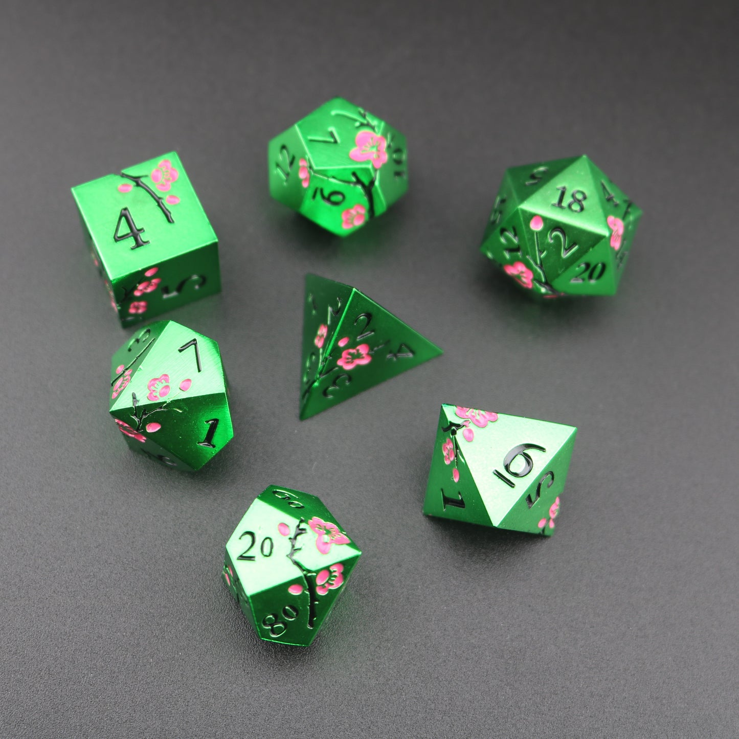 Jade Beetle Bloom Dice (set of 7)