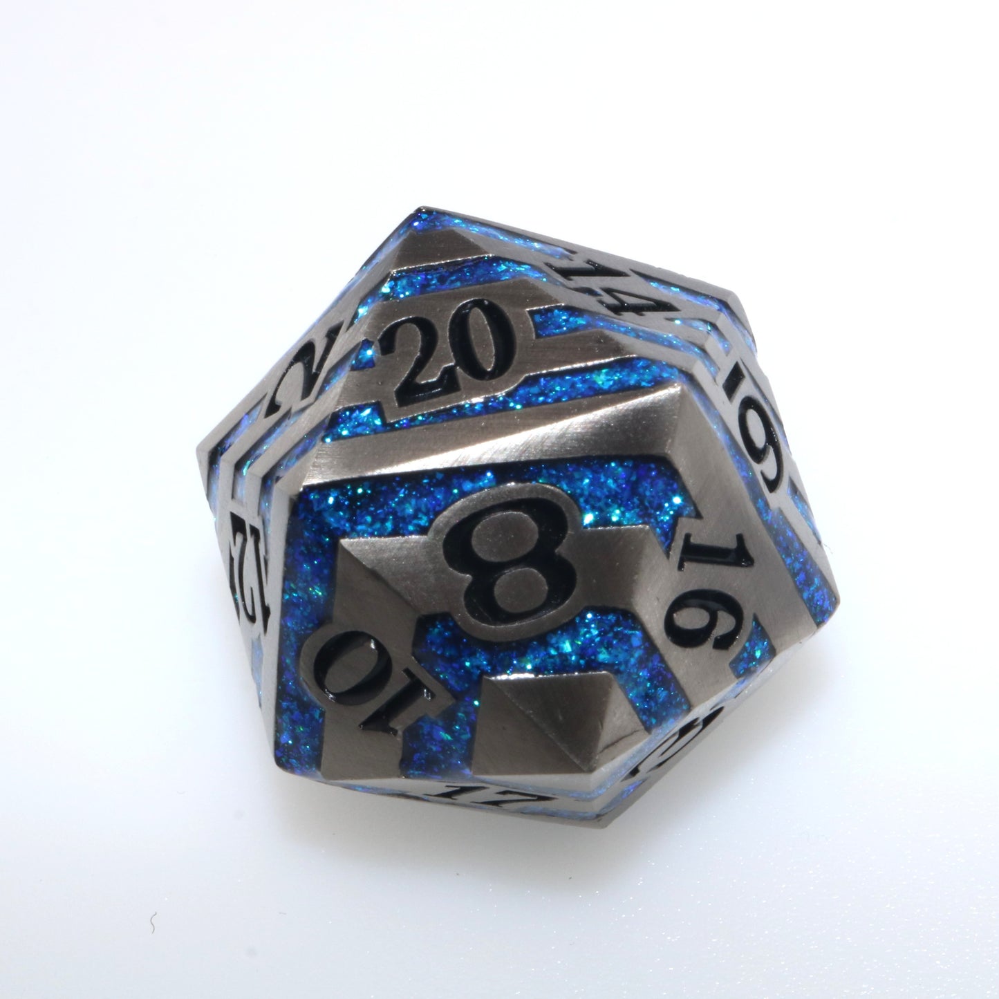 Oversized Blue Steel d20 Dice