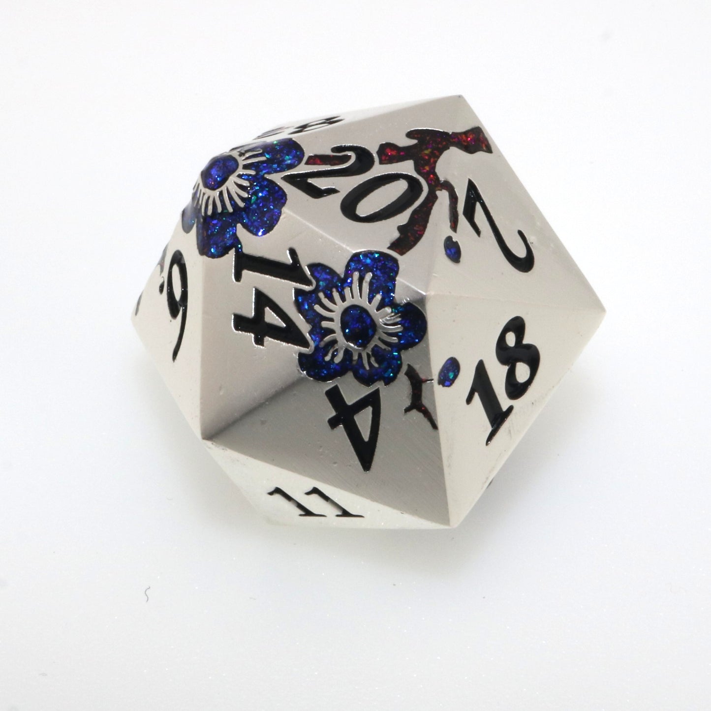 Oversized Indigo Bloom d20 Dice