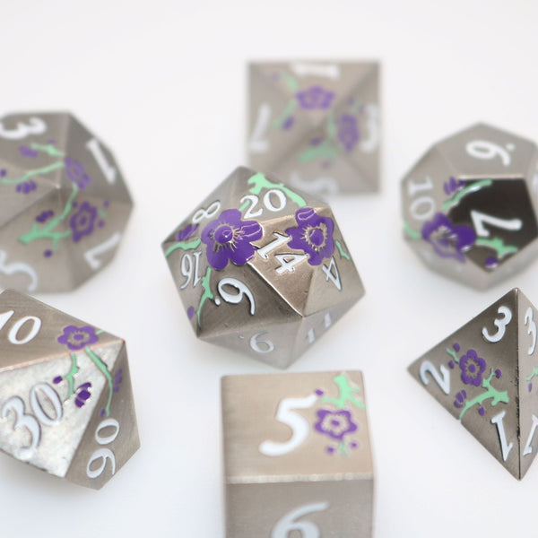 Violet Bloom Dice (set of 7)