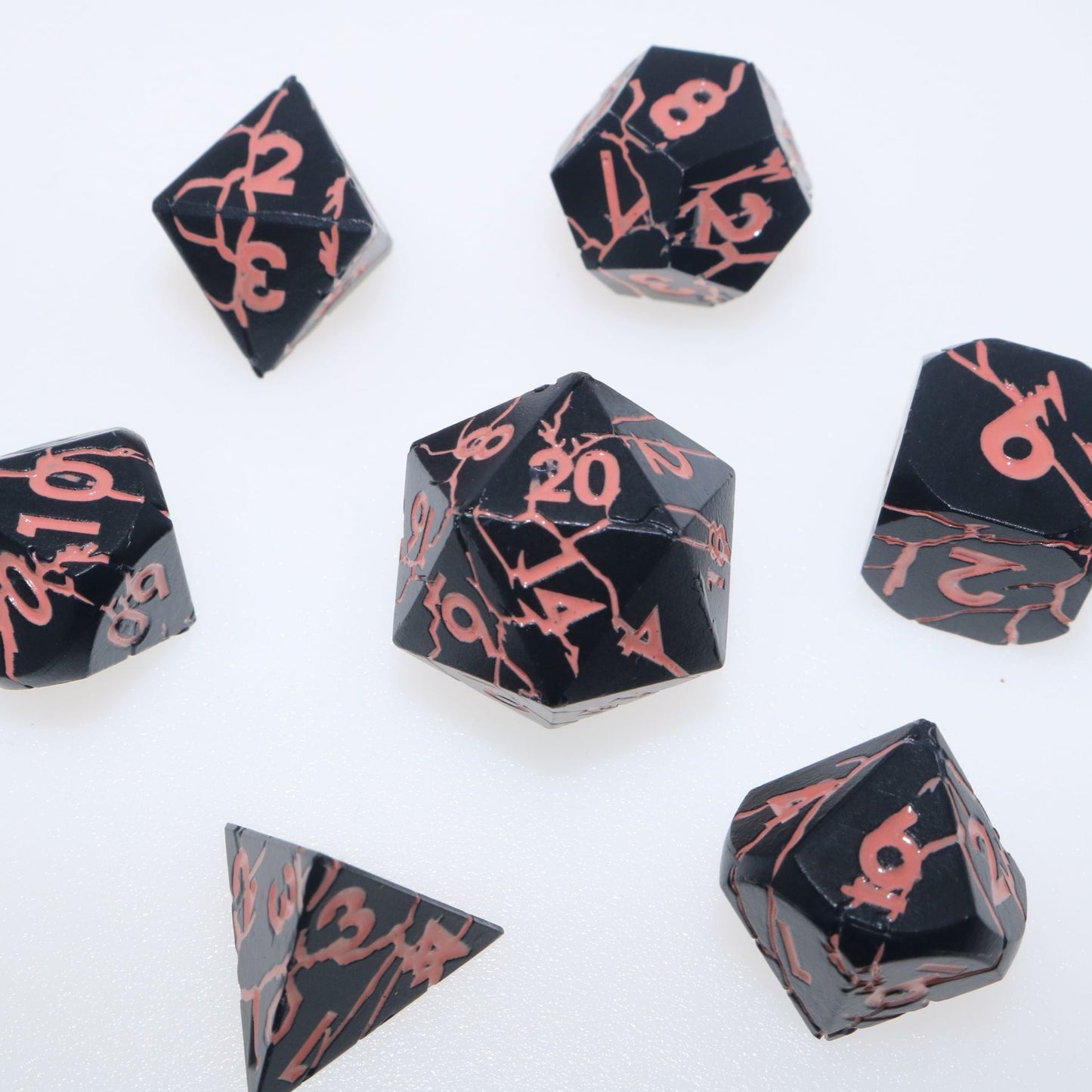 Corrupted Ebony Dice (set of 7)