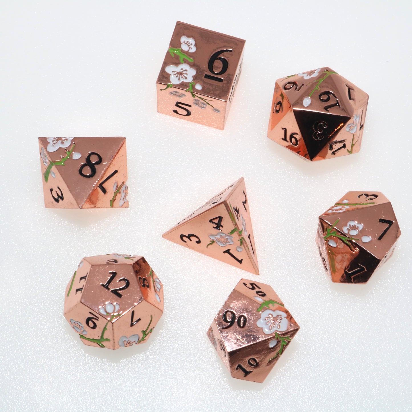 Peach Blossom Dice (set of 7)
